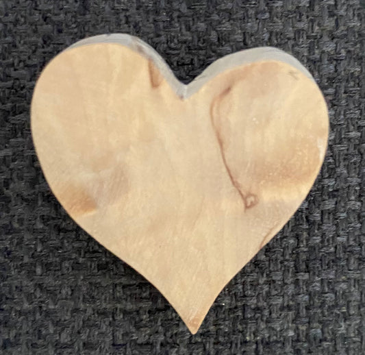 Rustic heart shaped wooden Brooch