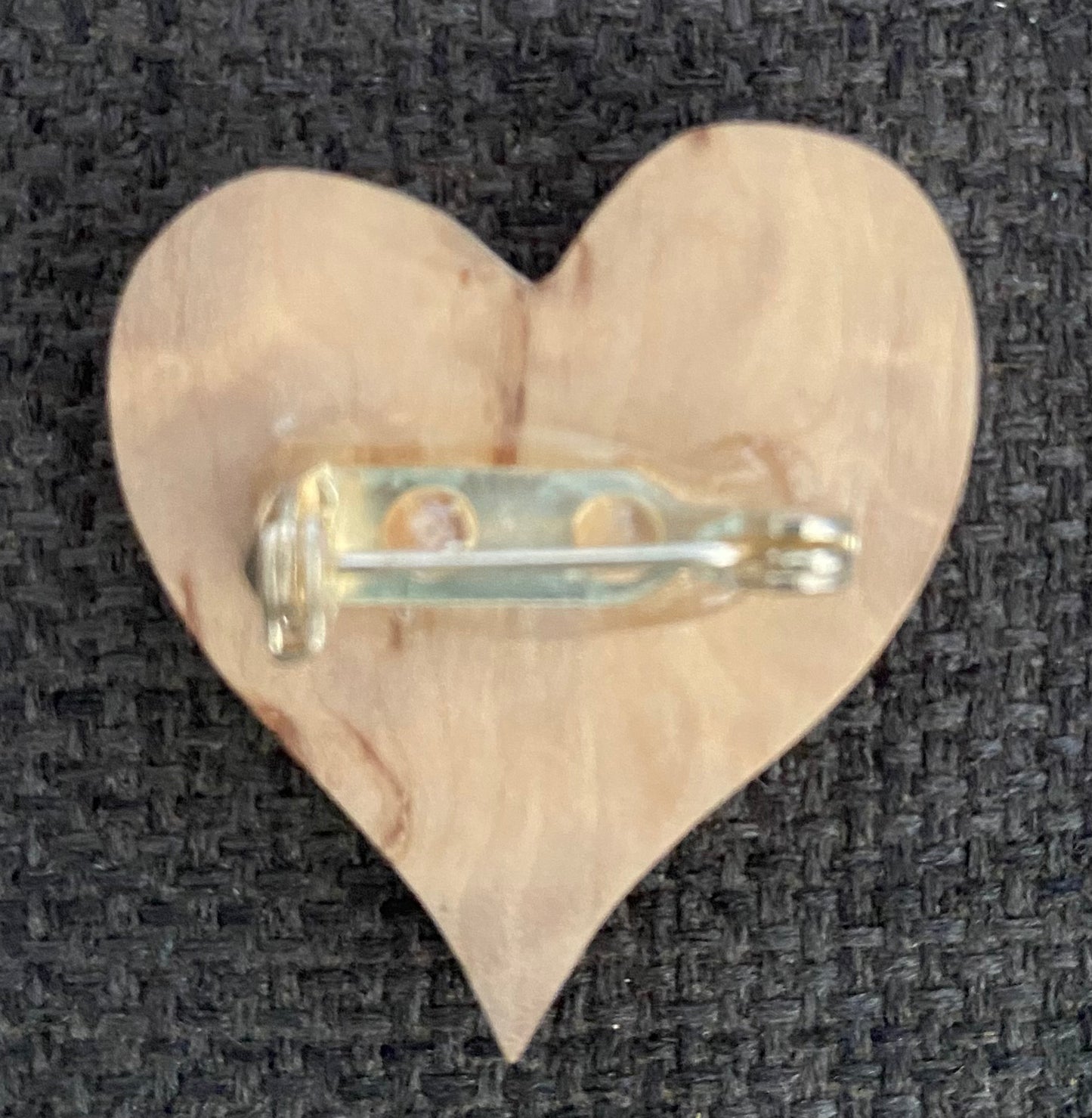 Rustic heart shaped wooden Brooch